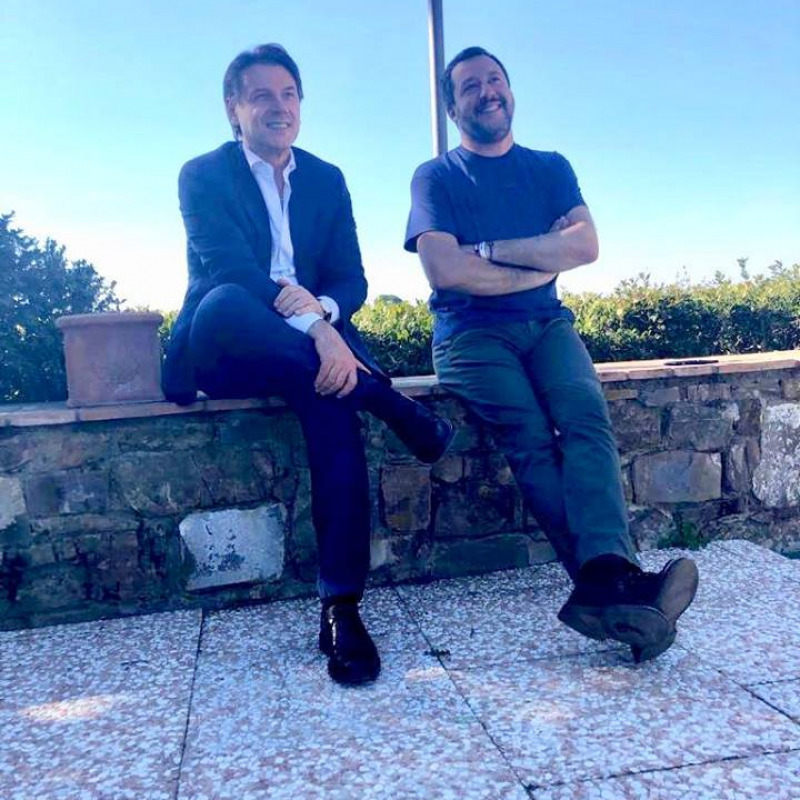 L'incontro in Toscana fra Giuseppe Conte e Matteo Salvini - Foto Facebook