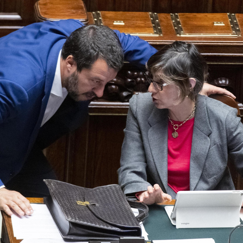 Il ministro dell'Interno, Matteo Salvini e il ministro della Pubblica Amministrazione, Giulia Bongiorno