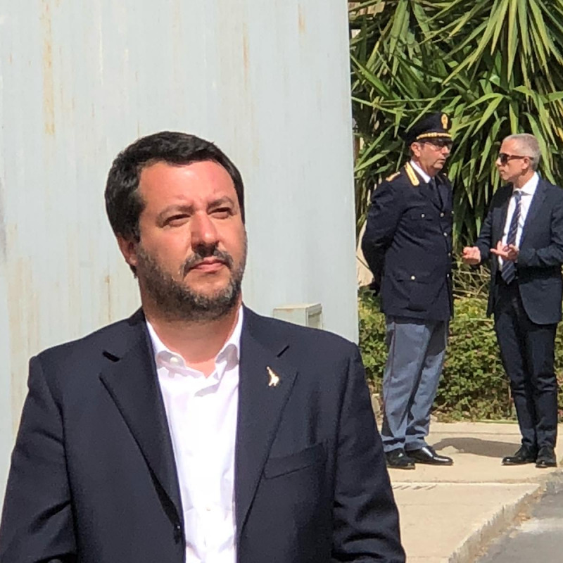 Il vicepremier Matteo Salvini durante la visita a Corleone, lo scorso 25 aprile