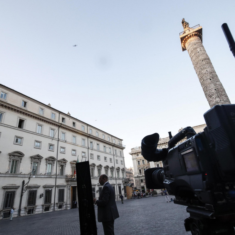 Il presidente del Consiglio, Giuseppe Conte, a Palazzo Chigi