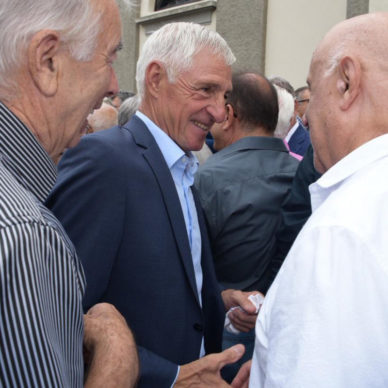 Francesco Moser ai funerali di Felice Gimondi