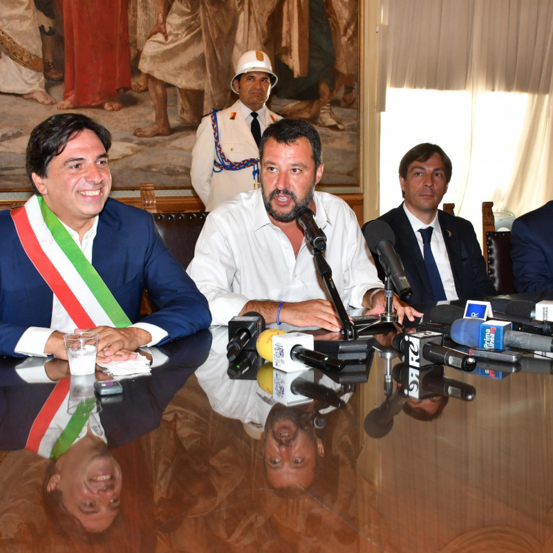 Matteo Salvini a Catania insieme al sindaco Pogliese