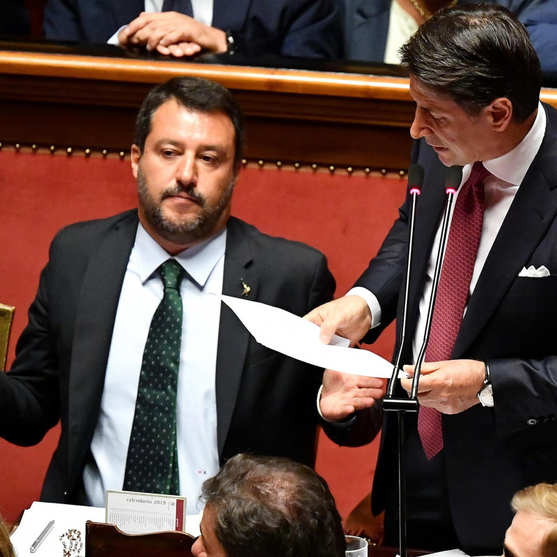 Conte e Salvini in Senato