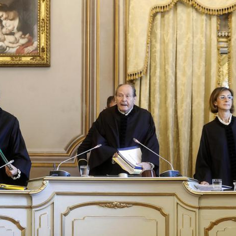 Il presidente della Corte Costituzionale Giorgio Lattanzi durante l'udienza pubblica sul caso dell'aiuto al suicidio di Dj Fabo