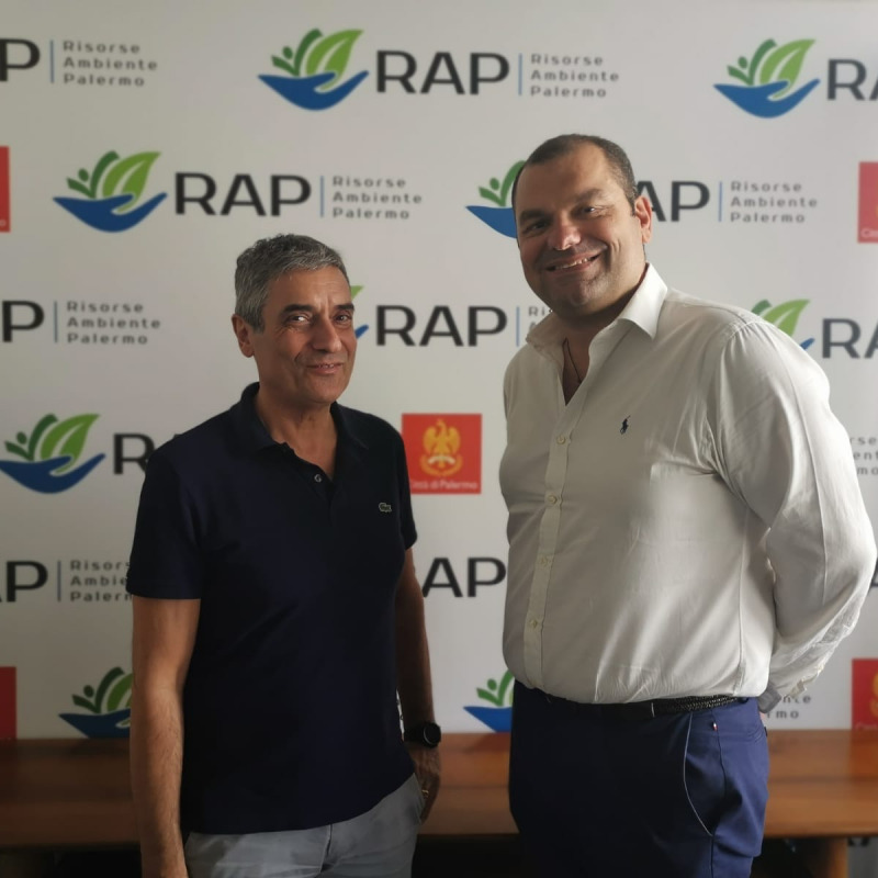 Il presidente di Rap Giuseppe Norata (a destra) e il direttore Roberto Li Causi