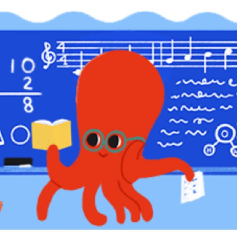Il doodle di Google per la Giornata mondiale degli insegnanti
