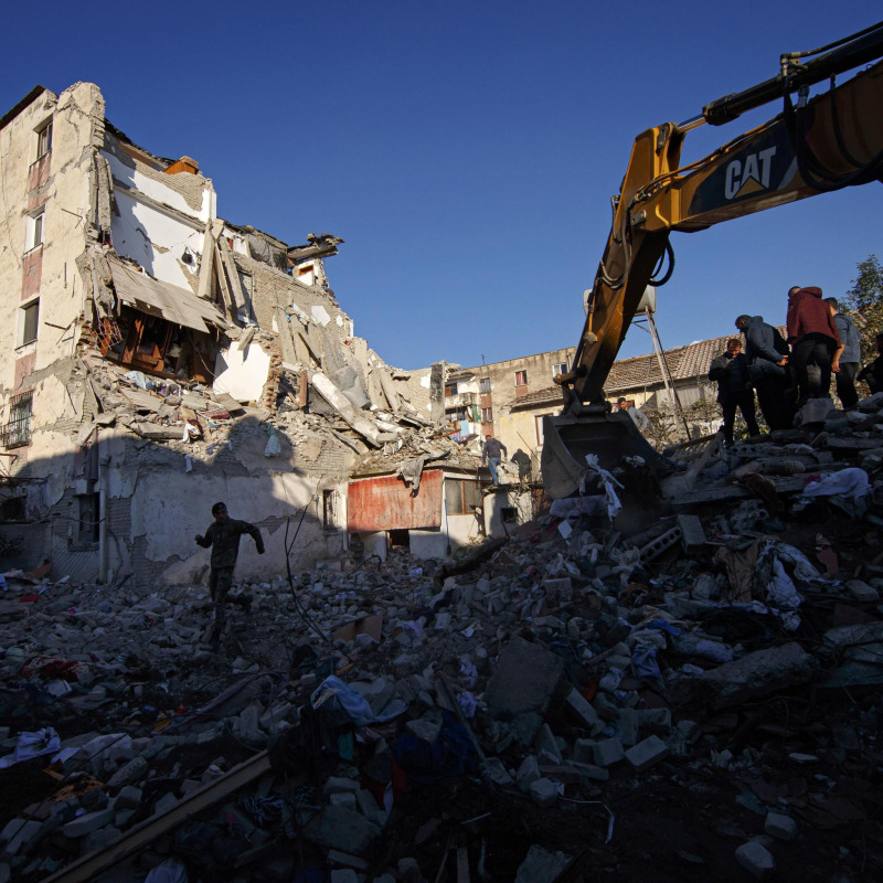 Un'immagine dei danni del terremoto in Albania nei giorni scorsi