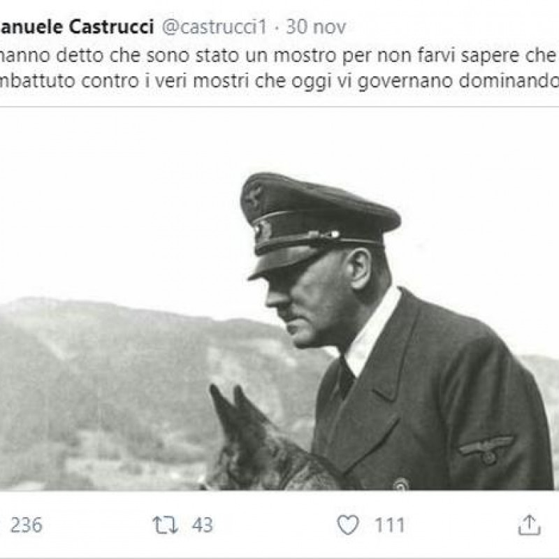 Il tweet del prof di Siena, Emanuele Castrucci
