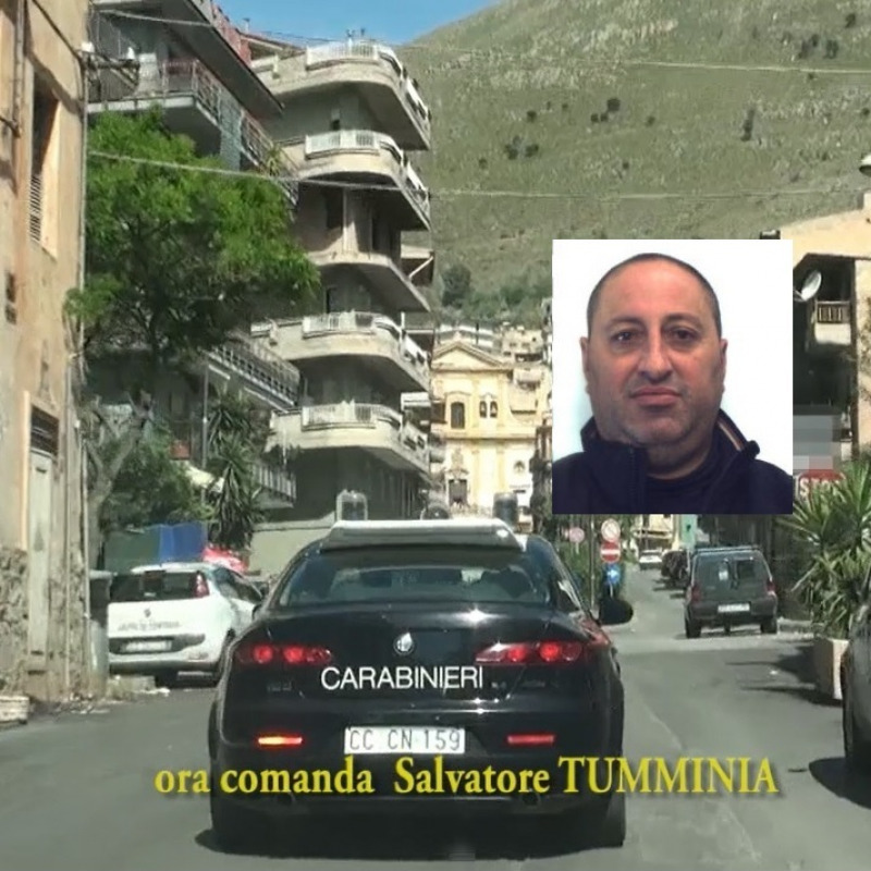 Un frame delle intercettazioni e nel riquadro Francesco Salvatore Tumminia
