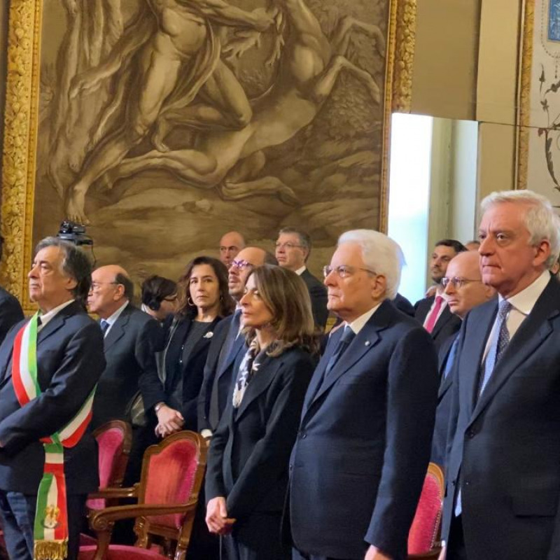 Il presidente della Repubblica Sergio Mattarella alla seduta solenne all'Ars