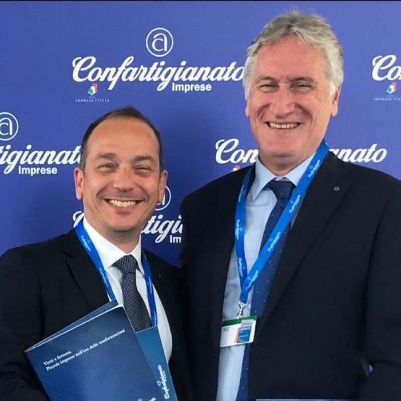 In foto Andrea Di Vincenzo, segretario di Confartigianato Sicilia, e Giuseppe Pezzati, presidente di Confartigianato Sicilia