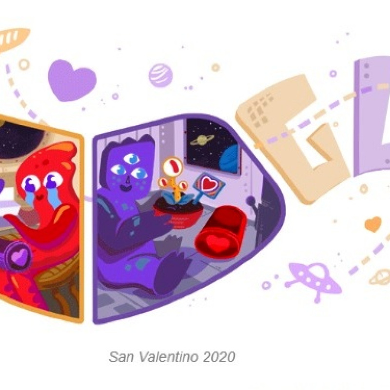 Il doodle di Google per San Valentino