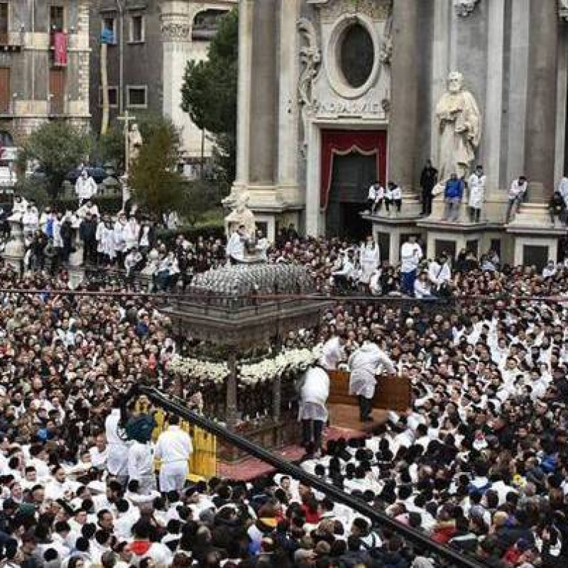 La festa di Sant'Agata a Catania, una foto della processione del 2019