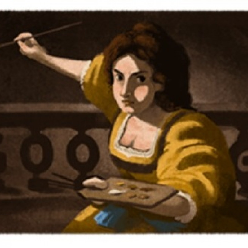 Il doodle di Google dedicato ad Artemisia Gentileschi