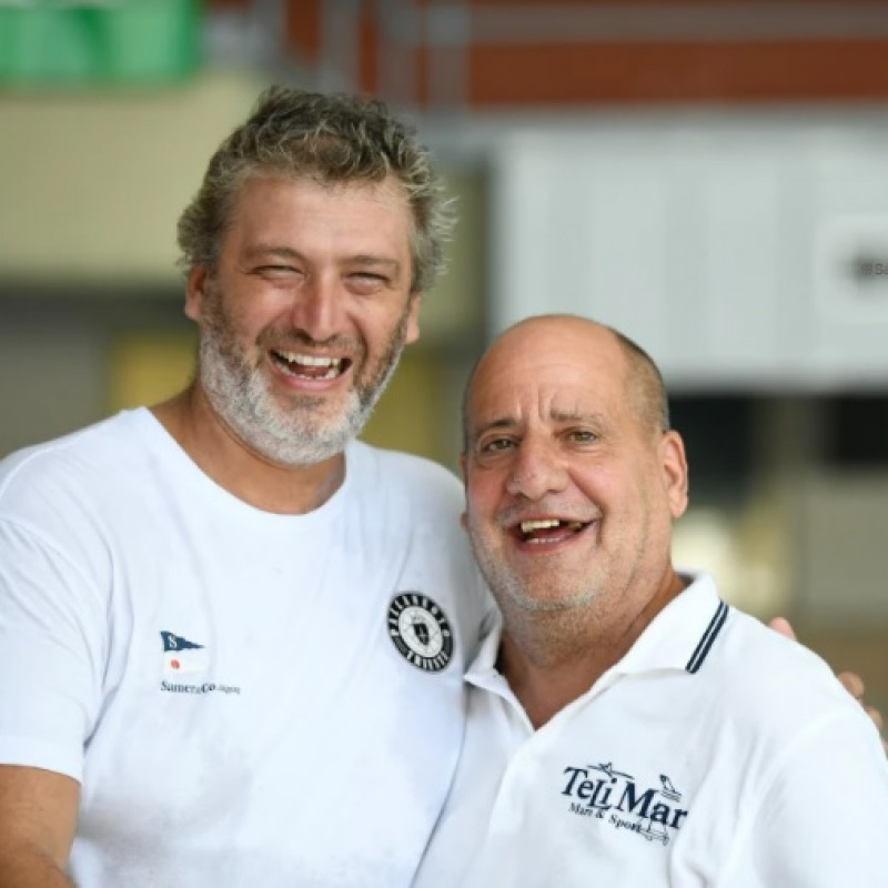 Nella foto Marco Baldineti, allenatore TeLiMar, e Daniele Bettini, allenatore Trieste