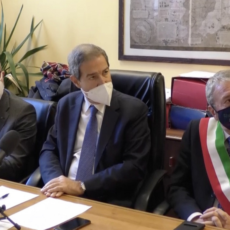 Il presidente della Regione, Nello Musumeci e il sindaco di Agrigento, Francesco Miccichè