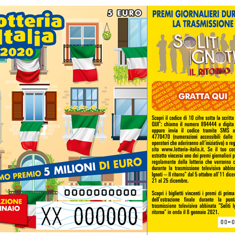 Il biglietto della Lotteria Italia 2020