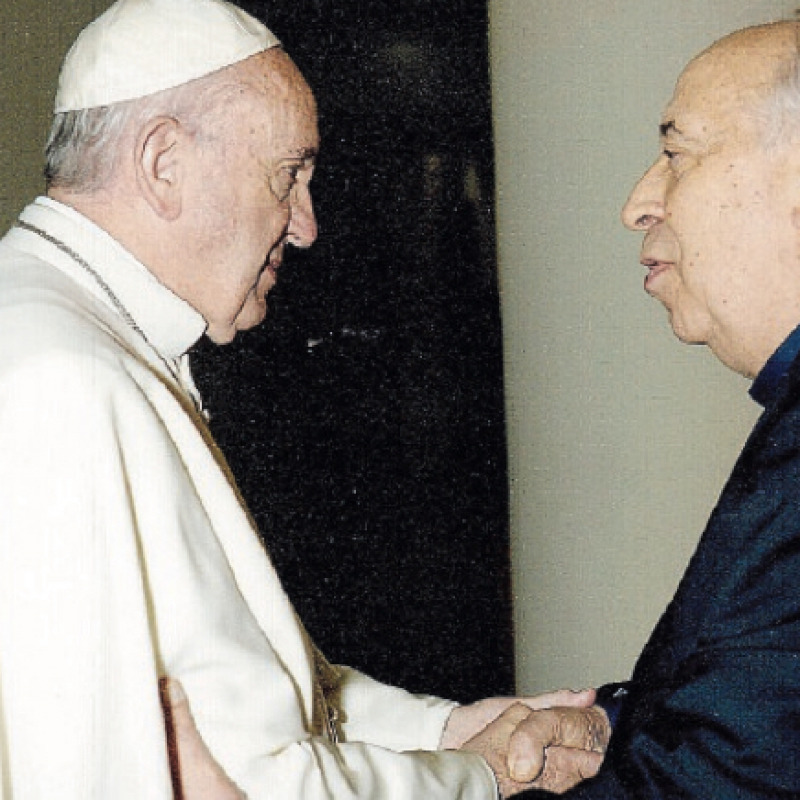 Padre Onorio Scaglione con Papa Francesco