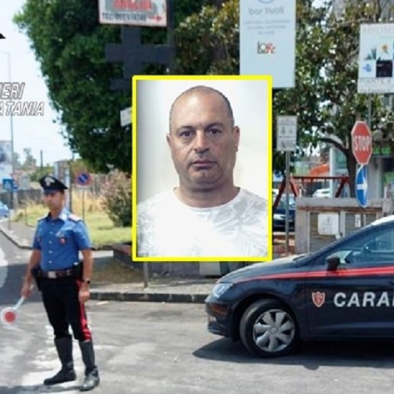 I controlli dei carabinieri a gravina di Catania, nel riquadro I'arrestato, Ignazio Cucchiara