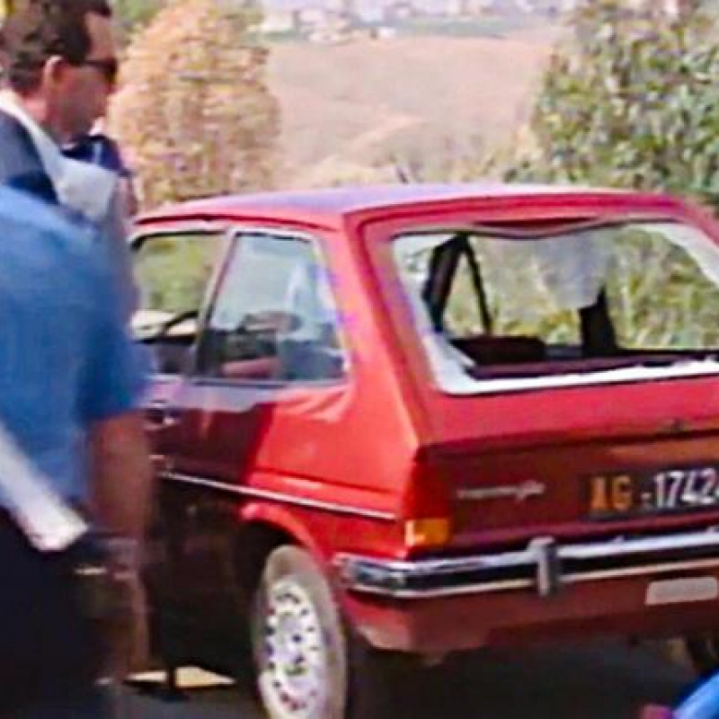 L'auto del giudice Rosario Livatino ucciso dalla mafia il 21 settembre del 1990 nei pressi di Agrigento.
