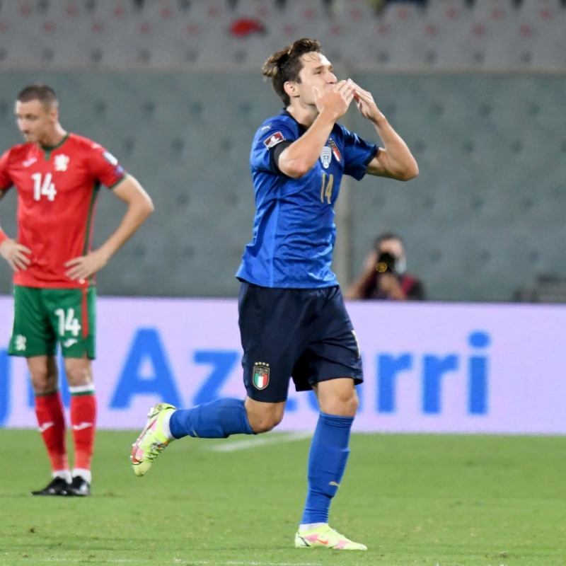Federico Chiesa dopo l'1-0 dell'Italia sulla Bulgaria