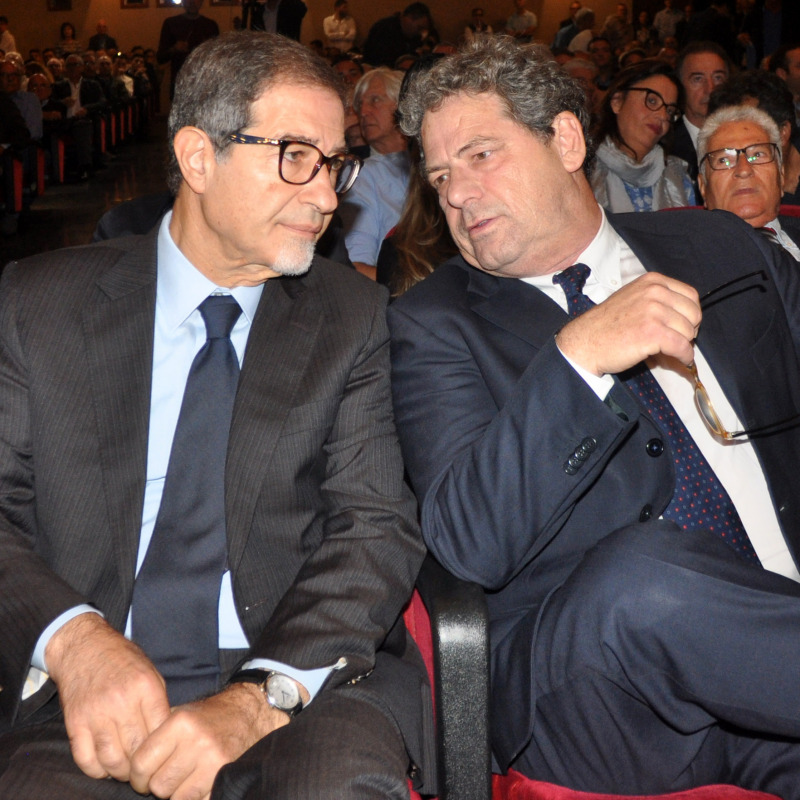 Nello Musumeci, presidente della Regione Siciliana, con Gianfranco Miccichè, presidente dell'Ars