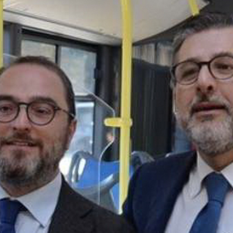 L'assessore Giusto Catania (a sinistra) con il presidente dell'Amat Michele Cimino