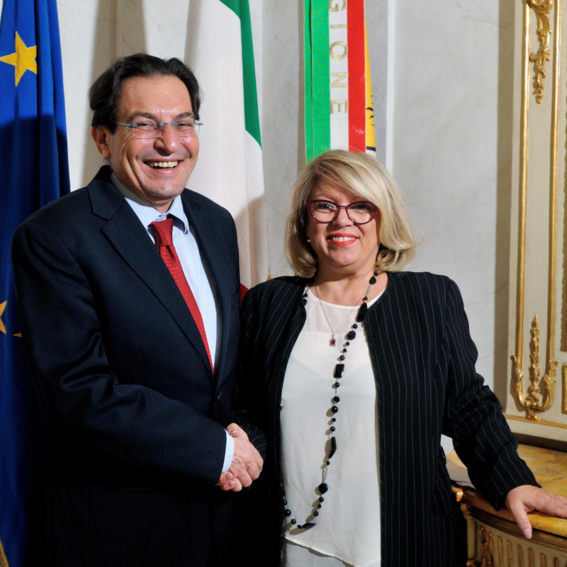 L'ex presidente della Regione Siciliana Rosario Crocetta, con l'ex assessore Mariella Lo Bello