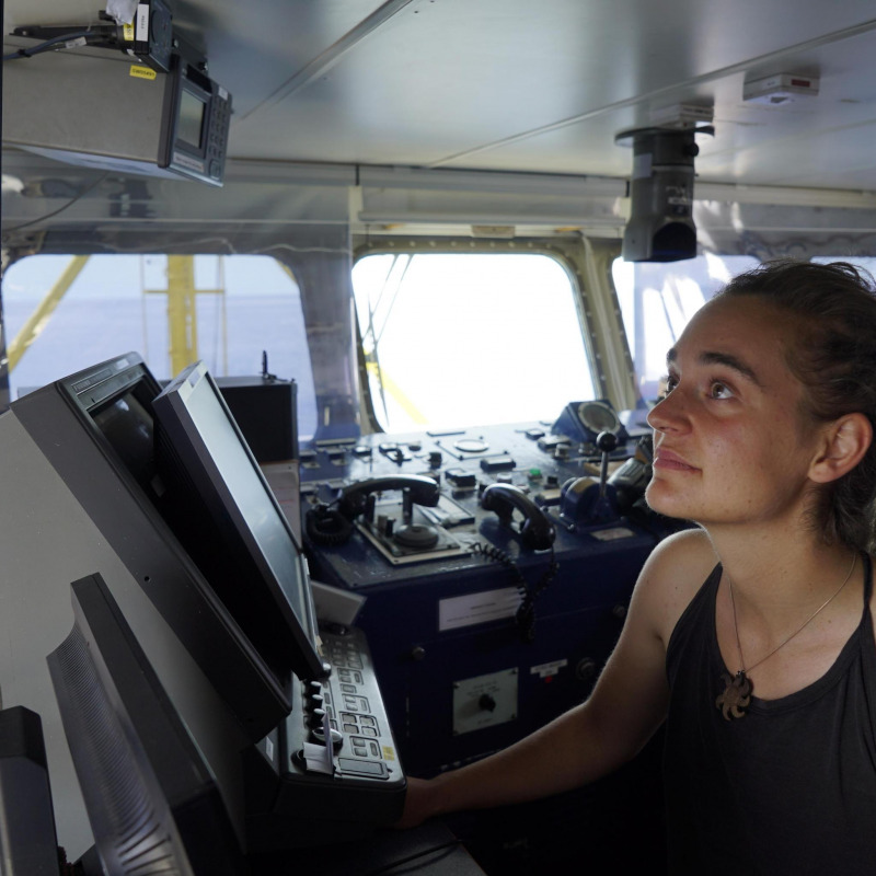 Carola Rackete a bordo della Sea Watch 3
