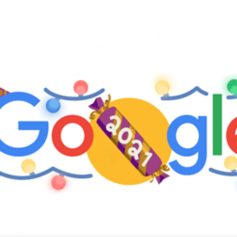 Il doodle di Google per l'ultimo dell'anno