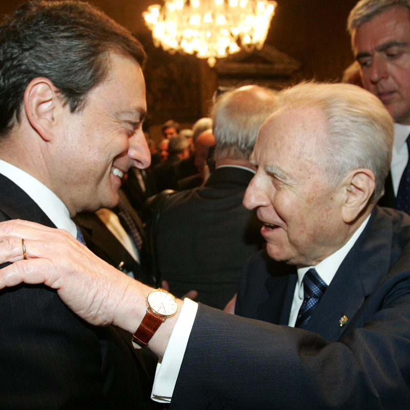 Carlo Azeglio Ciampi con Mario Draghi