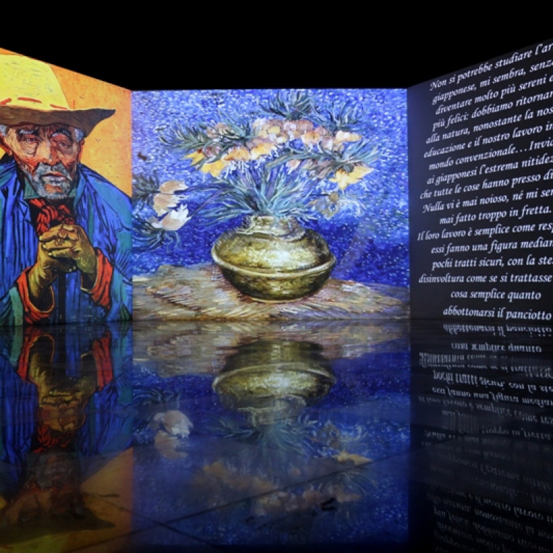 Uno degli allestimenti della mostra multimediale su Van Gogh