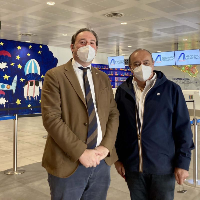 Giovanni Scalia e Renato Costa all'aeroporto
