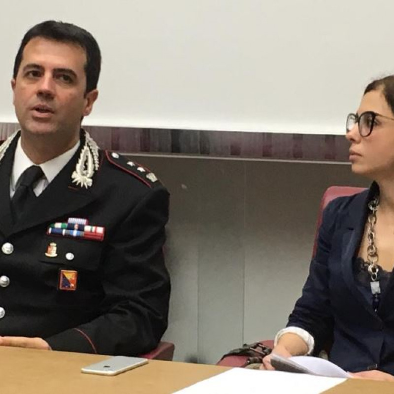 Il tenente colonnello Rodrigo Micucci e il pm Paola Vetro