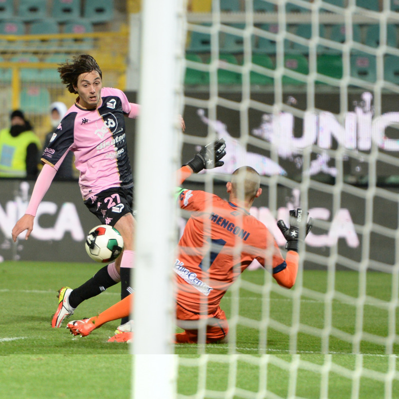 Il gol di Soleri alla Vibonese (foto Fucarini)