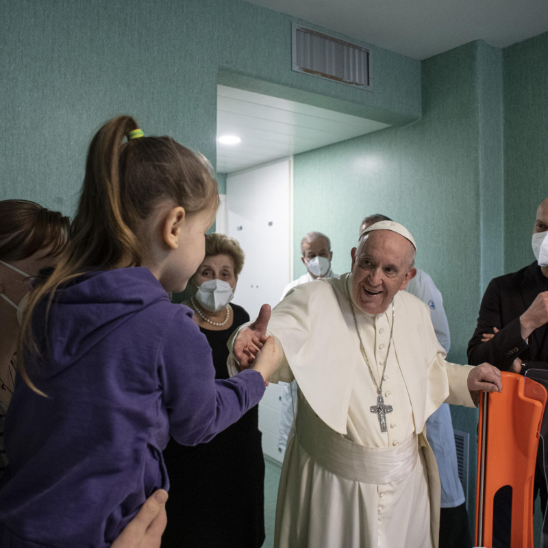 Il Papa durante la visita