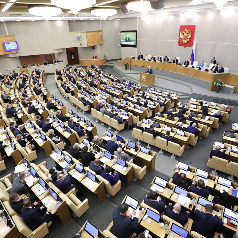 La Duma, il Parlamento russo, in seduta plenaria
