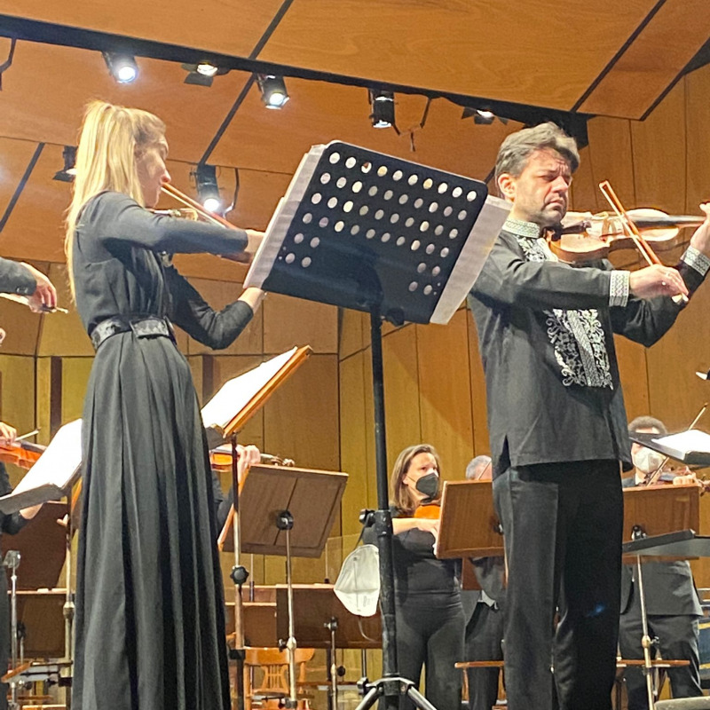 I primi ospiti della settima edizione:i violinisti Oleksandr Semchuk, ucraino, e Ksenia Milas, russa