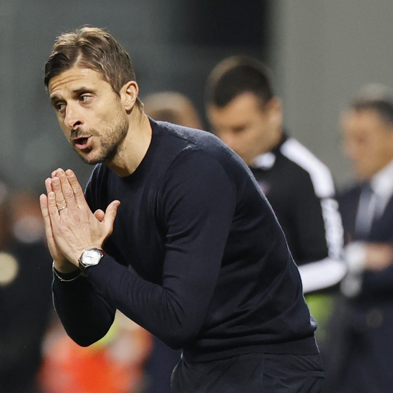 Sassuolo's coach Alessio Dionisi during the Italian Serie A soccer match US Sassuolo vs Juventus FC at Mapei Stadium in Reggio Emilia, Italy, 25 April 2022. ANSA / SERENA CAMPANINI