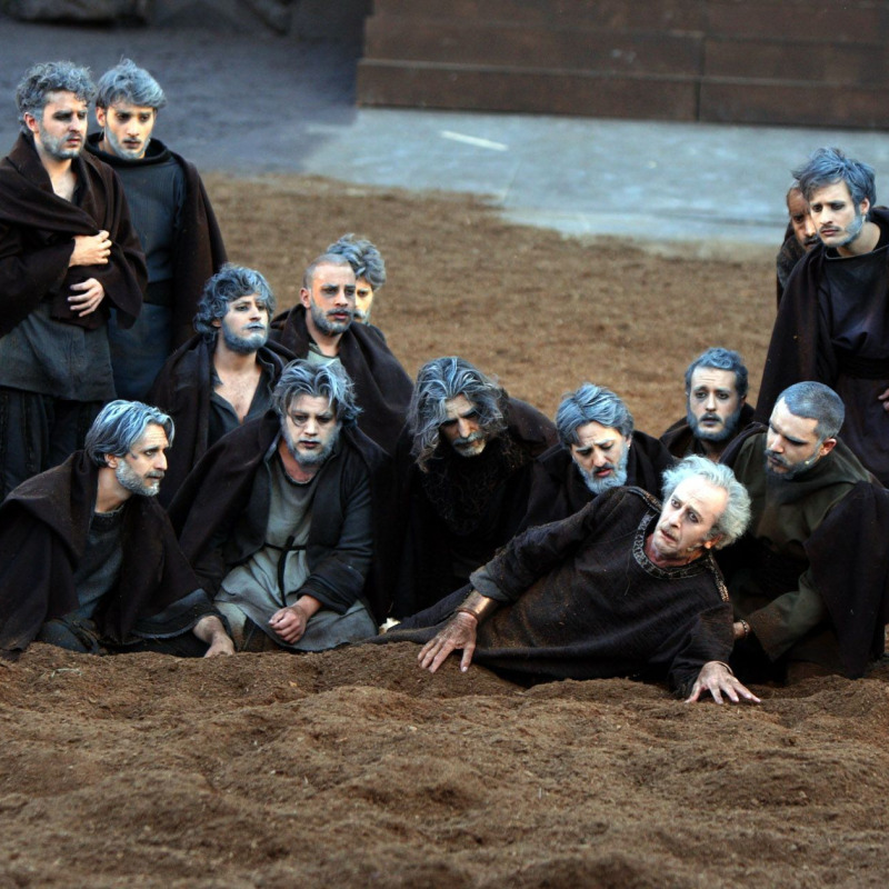 Una rappresentazione di Agamennone al teatro greco di Siracusa