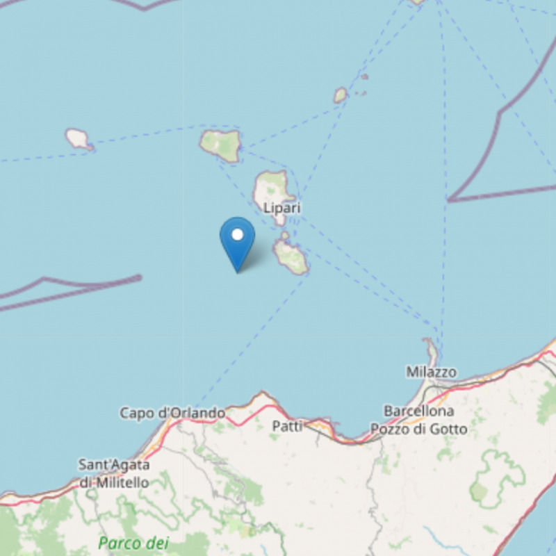 La mappa del terremoto alle Eolie nella notte di Paqua