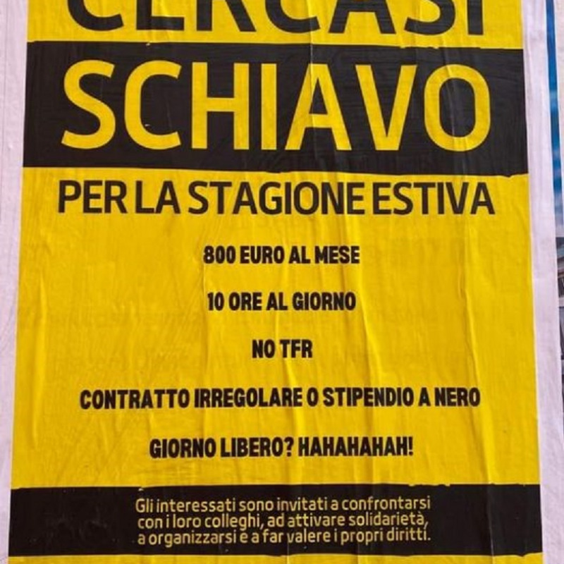 Il manifesto apparso a Lipari il primo maggio 2022