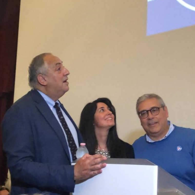 Lagalla e Cuffaro con Antonella Tirrito, assessore comunale, all'assemblea della Dc Nuova
