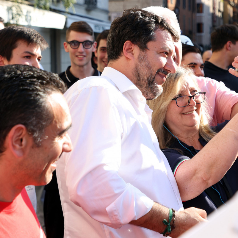 Matteo Salvini a un recente incontro in campagna elettorale