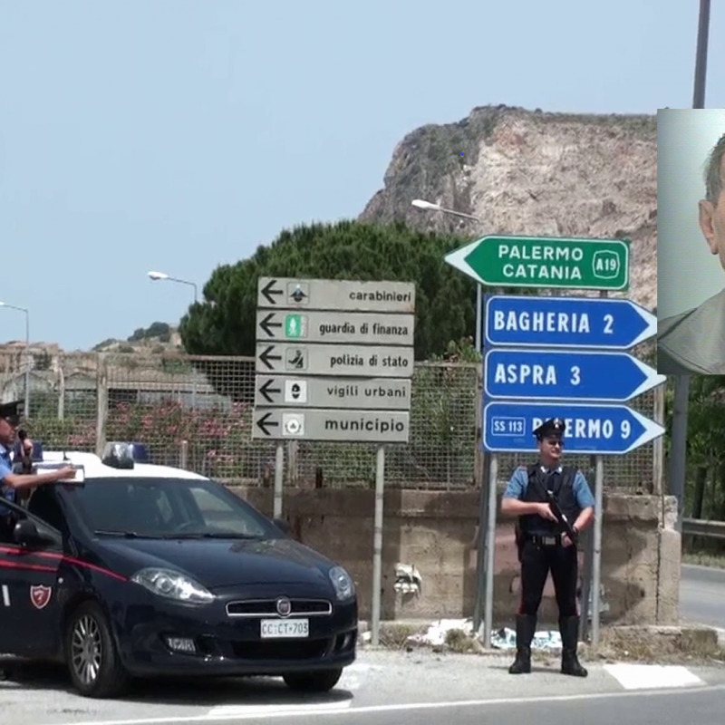 Controlli dei carabinieri a Bagheria, nel riquadro Giuseppe Scaduto