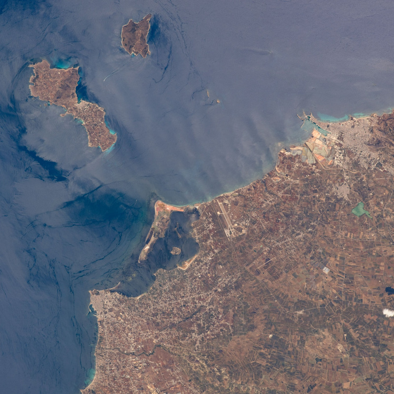 La provincia di Trapani vista dallo spazio nella foto di Samantha Cristoforetti