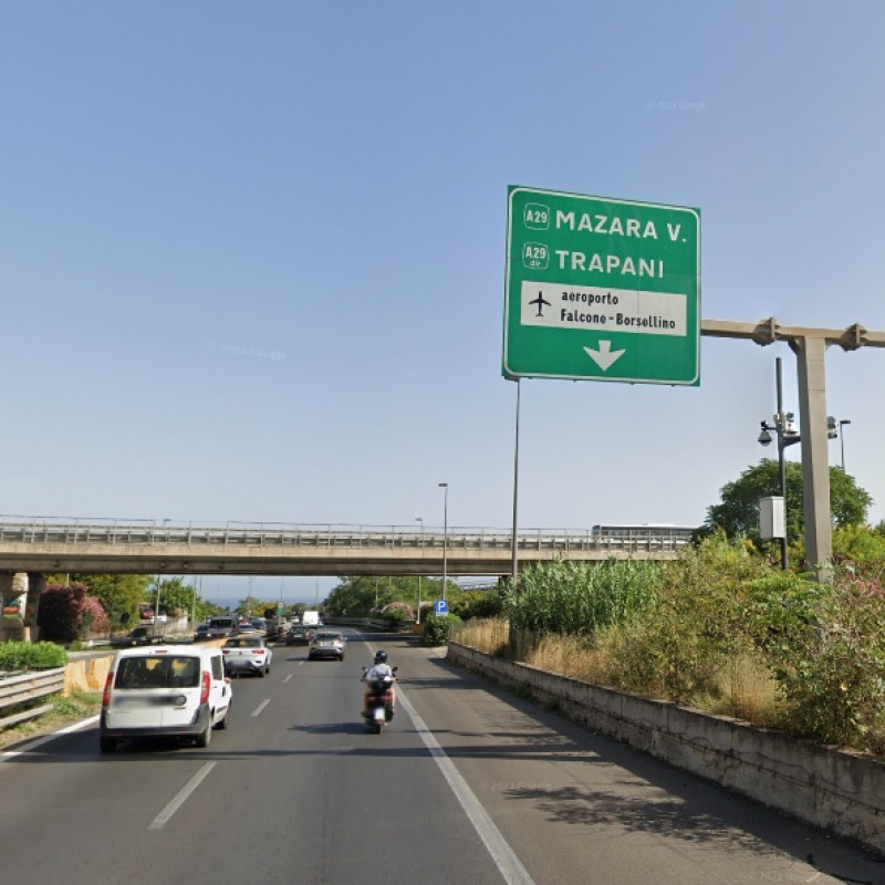 L'ingresso dell'autostrada Palermo-Mazara del Vallo