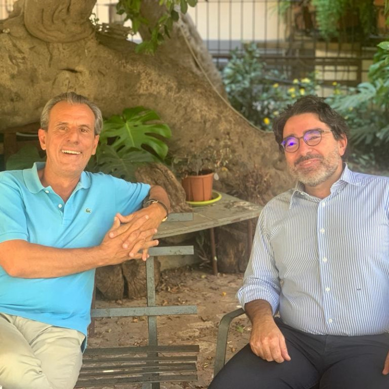 Angelo Piraino con l'editorialista Costantino Visconti