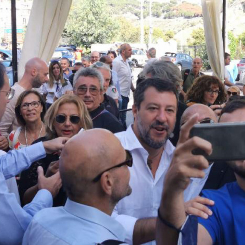 Matteo Salvini in occasione di una visita a Palermo