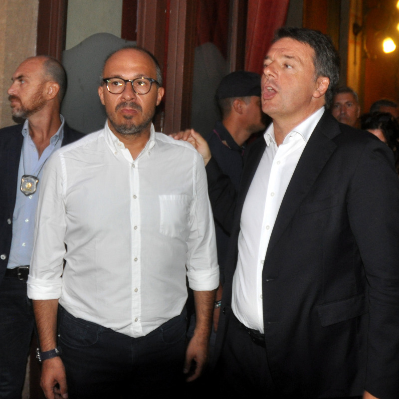 Matteo Renzi e Davide Faraone al Teatro Massimo..Ph.Alessandro Fucarini